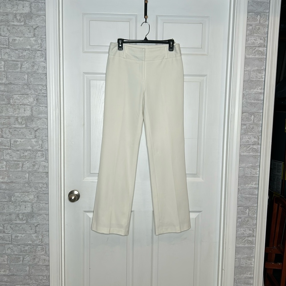 Atelier Luxe Boutique cream high waist straight leg pants size 4
